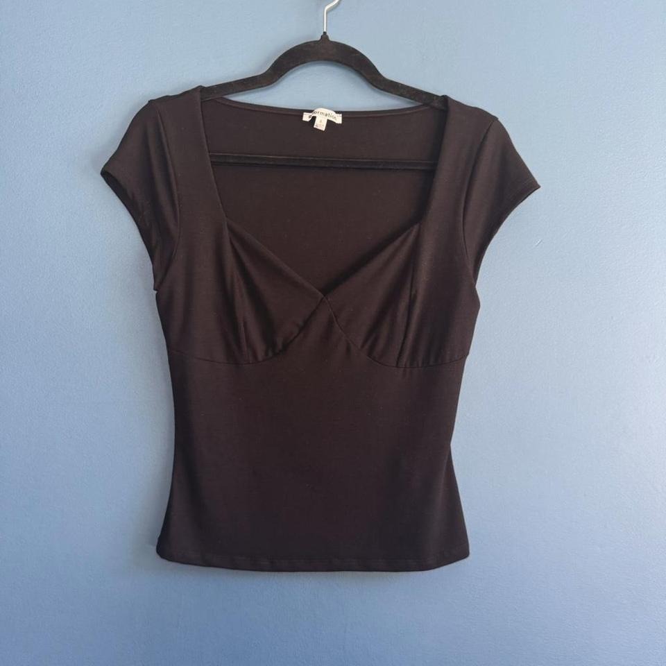 Reformation Black Sweetheart Top Women's Size Small Black Cap Sleeve Fitted